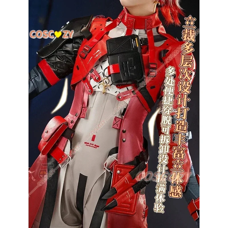 Game Wuthering Waves Scar Cosplay Costume Wig Uniform Armor Fractsidus Overseer Member Huanglong NPC Halloween Party Men Suit