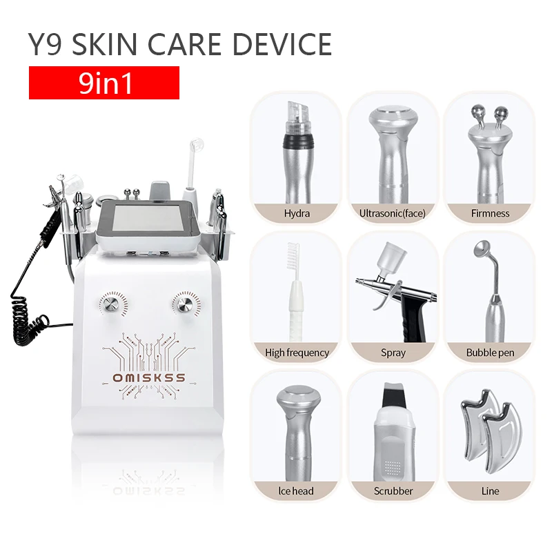 

9 In 1 Diamond Peeling Machine Oxygen Jet Aqua Facial Skin Cleansing Lifting Hydro Hydradermabrasion Bubble Aesthetic Machine