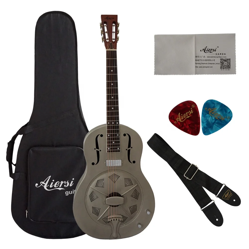 

Aiersi Brand Matt Duolian Style Metal Dobro Electric Resonator Guitars