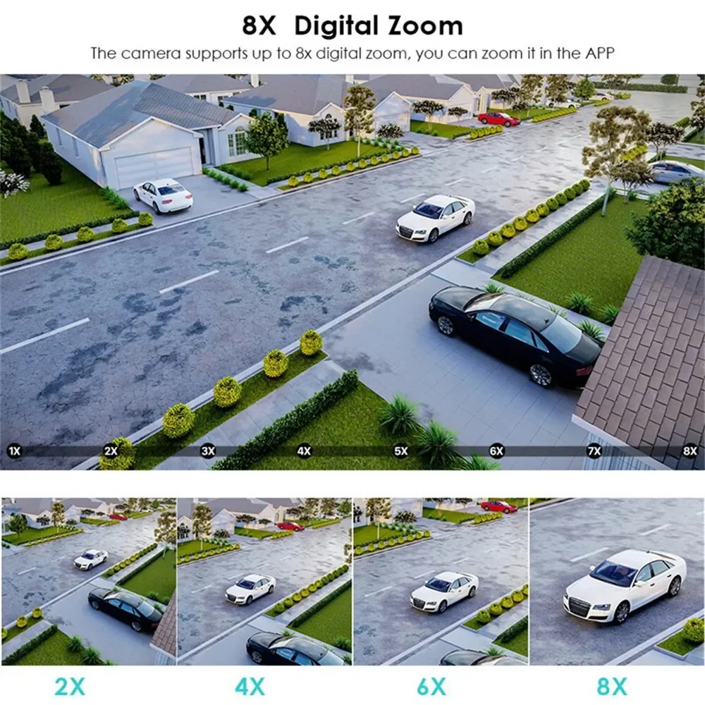 Cámara IP de seguridad para el hogar, dispositivo de vigilancia con WiFi, lente Dual de 8MP, 2,8mm -12mm, Zoom 8X, 4K, PTZ, seguimiento humano por Ia para exteriores, Audio CCTV