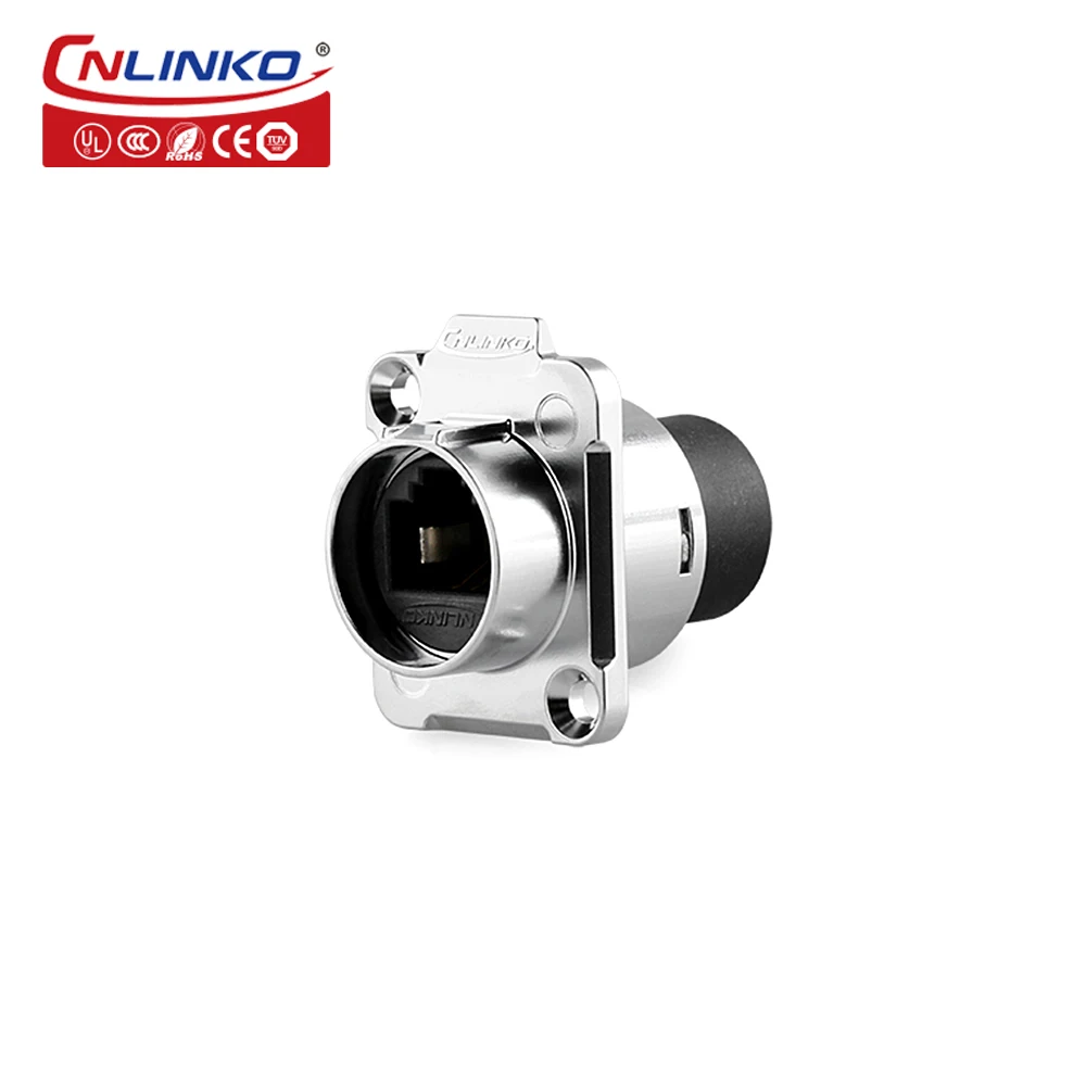 CNLINKO Manufacturer M16 Panel Mount RJ45 Connector Male Plug Female Socket 8P8C Signal Adapter For Communication Industry