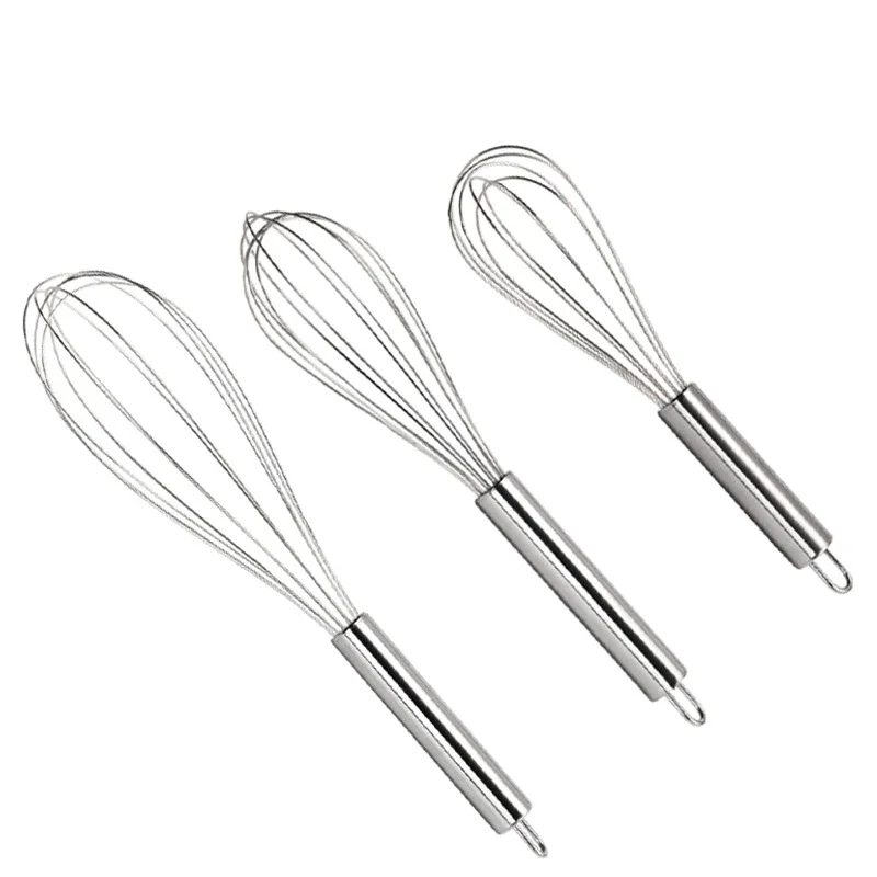 

1Pc 8/12 inch Stainless Steel Balloon Wire Whisk Manual Egg Beater Mixer Kitchen Baking Pastry Tools Cream Butter