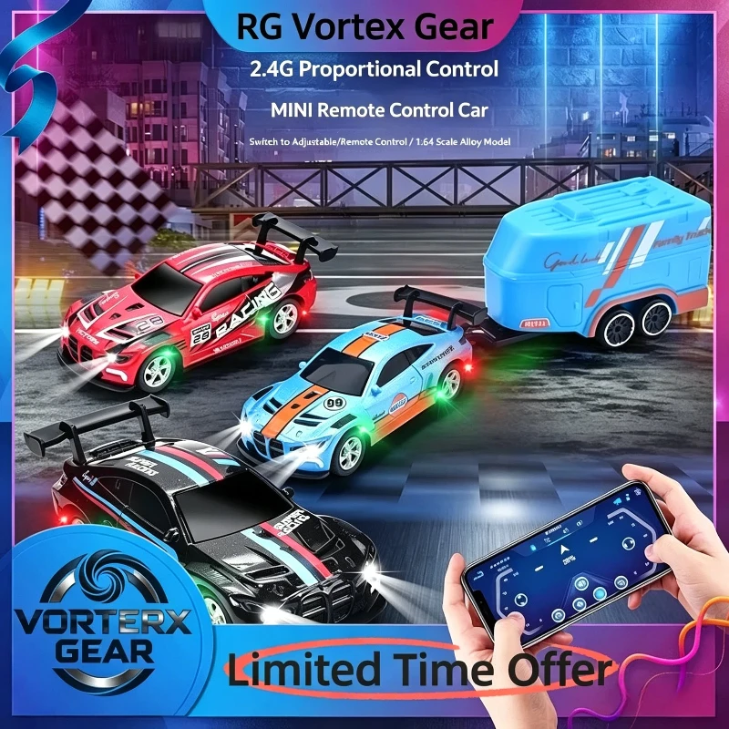 

【in stock】1:64 mini remote control car alloy desktop remote control entry-level adjustable speed racing car Boy's birthday toy