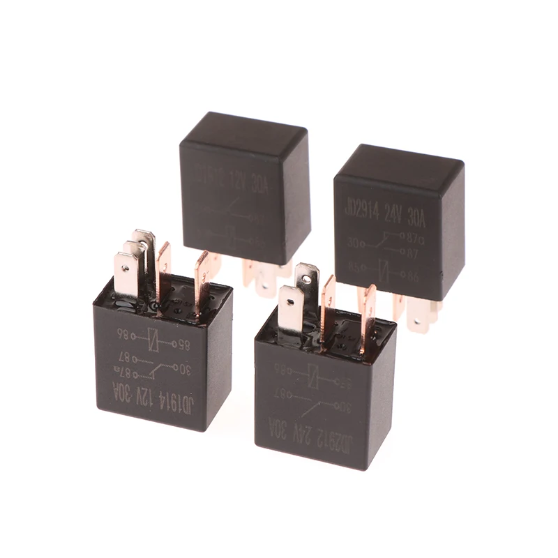 4 Pin/5 Pin 30A 12V/24V Automotive Violet Relay Socket With Wire With Terminal Automotive Control Device Auto Car Relay