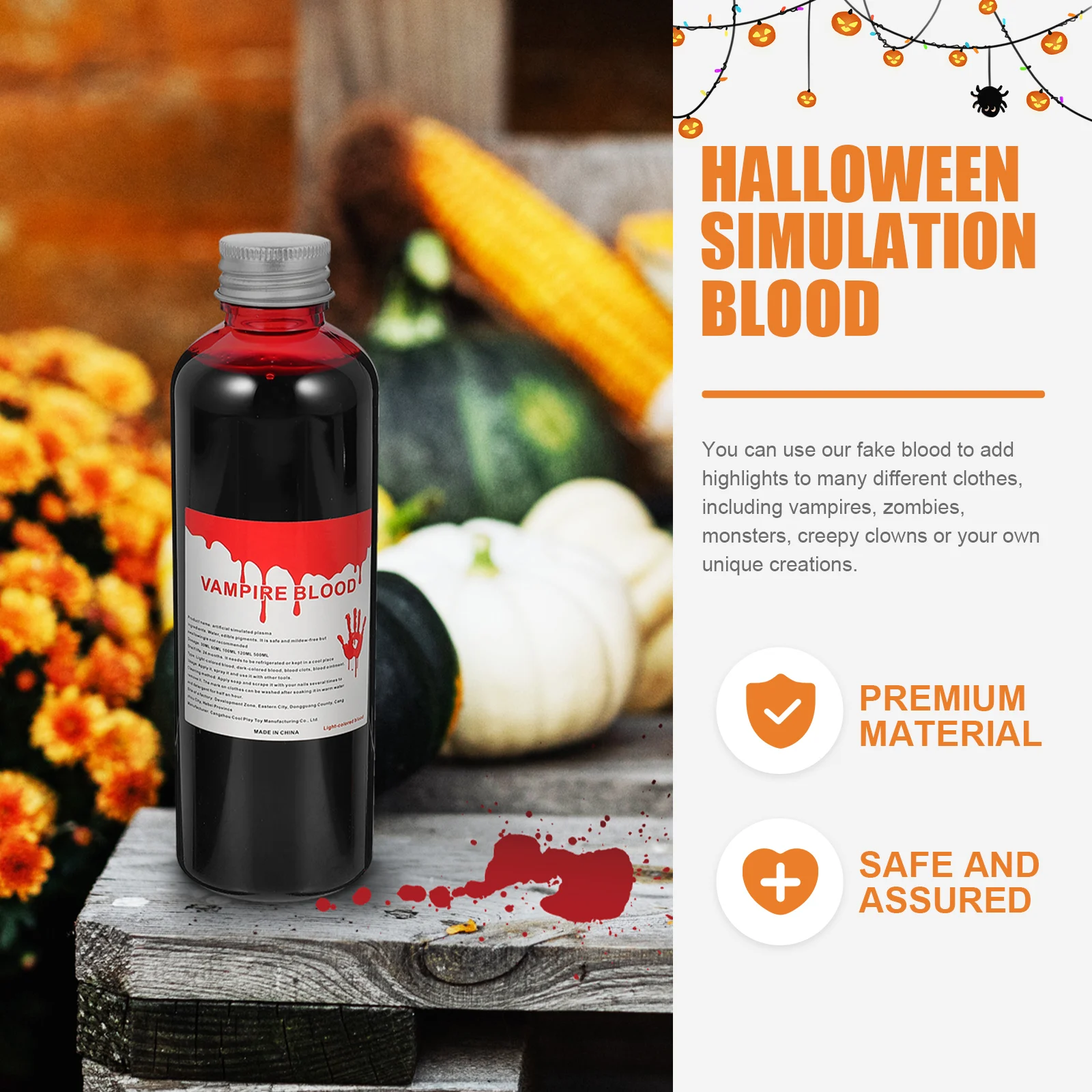 2 병 가짜 플라즈마 할로윈 좀비 메이크업 혈액 의상 얼굴 스프레이 액세서리 무대 물