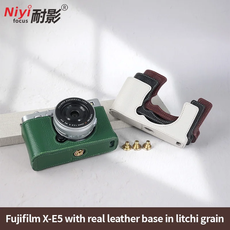 

Чехол из натуральной кожи для камеры Fujifilm X-E5, защитный, с противоударной основой, износостойкий, с плечевым ремнем