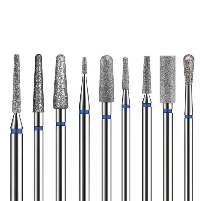 9 tipi fresa per trapano per unghie in ceramica diamantata per Manicure punte rotanti accessori per la pulizia della cuticola lime per unghie strumenti artistici