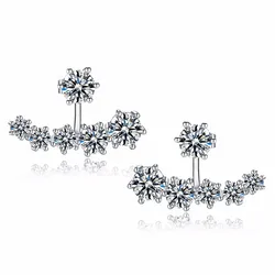 925 Sterling Silver Women Girl Stud Earrings Jewelry Fashion CZ Zircon Crystal Earring for Wedding Party Brincos Pendientes