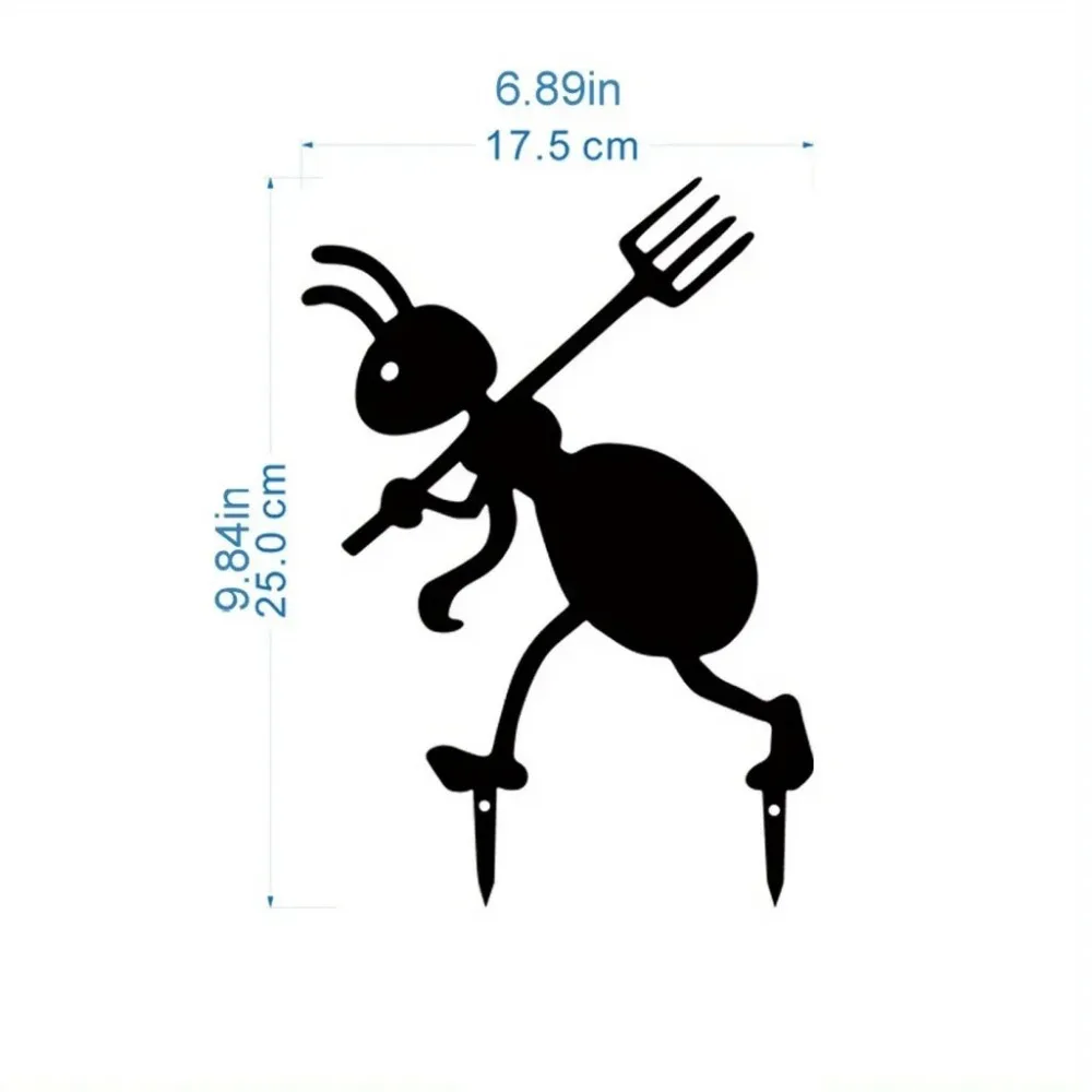 1pc Garden Decor Ants Outdoor Metal Ants Gardening Ornaments Yard Metal Art Backyard Lawn Stakes Decor Ants Garden