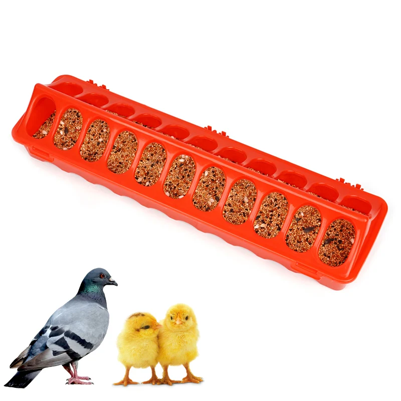 40Cm 22 Holes Poultry Clamshell Birds Chick Pigeon Ground Feeder Long Trough Water Bowl Farming Tool Farm Breeding Supplies