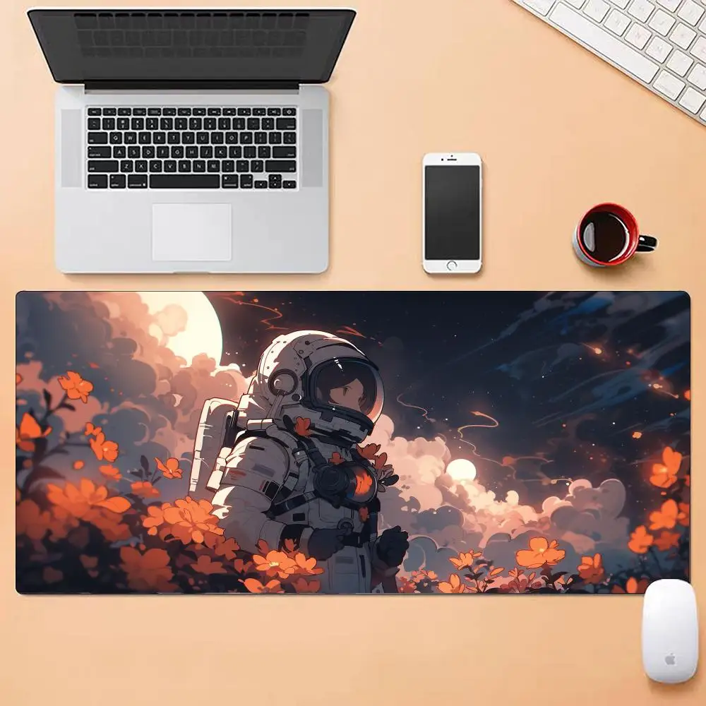 لوحة ماوس لرائد الفضاء الخيال العلمي، أحجام متعددة، كبيرة مربعة للكمبيوتر، مكتب ألعاب، مفارش طاولة مطاطية مضادة للانزلاق #3