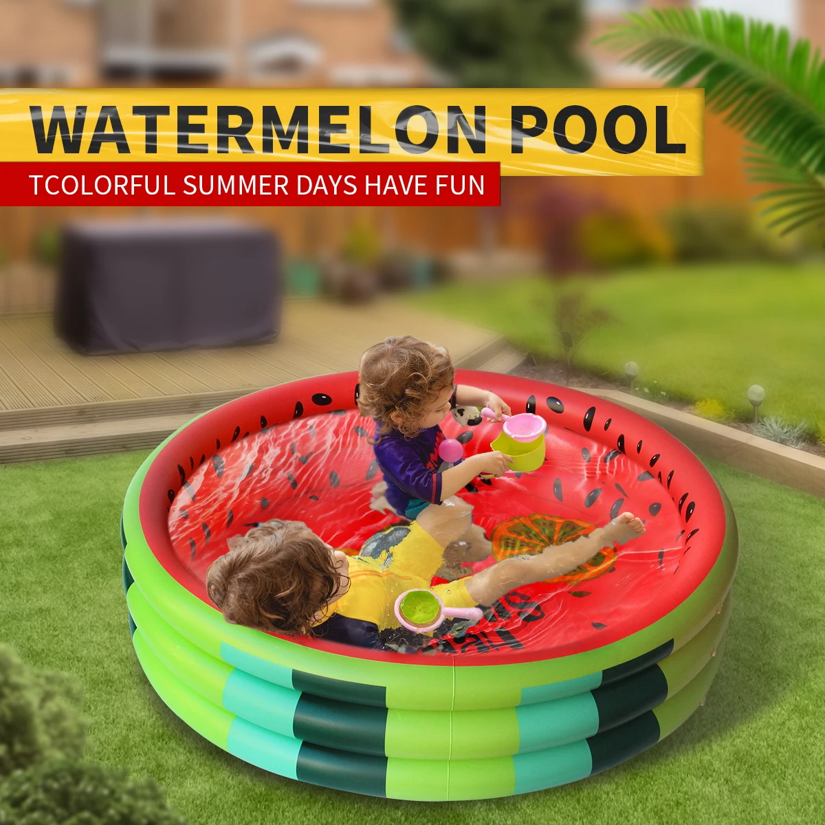 Family Baby Swimming Pool Watermelon Kids Pool Shower Bathtub Water Play Pool Summer Toy Garden Outdoor Pool Ocean Ball Pool