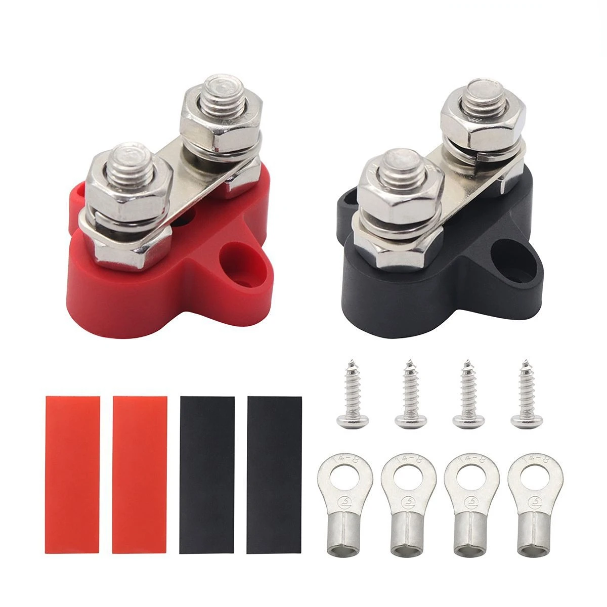 Yacht RV Circuit Modification Terminal With Connection Copper 80A Current Red and Black Pair 48V Terminal Universally Accessorie