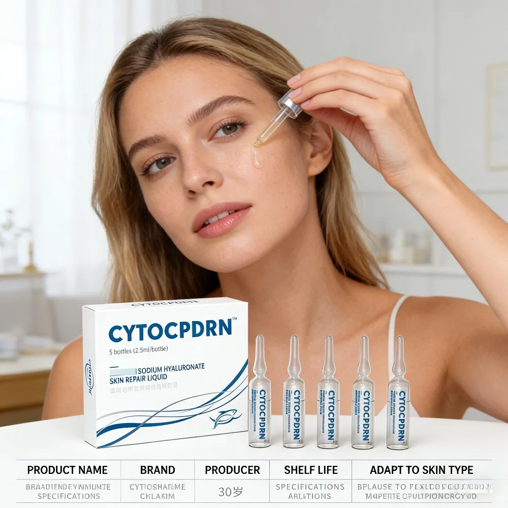 Silky Salmon Facial Serum Salon Grade Sodium Hyaluronate Brightening Repairing Fine Lines & Pores