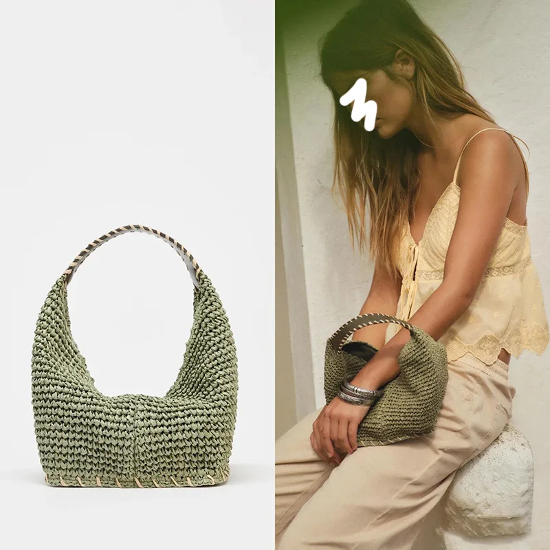 

BRAIDED BODY MINI BAG Summer Fashionable Beach Bag Women's Handbags Luxury Design Straw Crossbody Bag Vacation Shoulder Bags