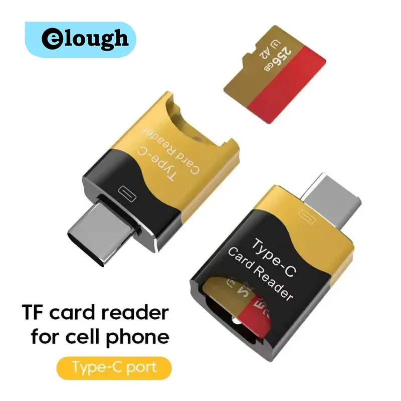 Leitor de Cartão TF Tipo C Mini, Leitor de Cartão de Memória Tipo C para TF, Transferência Rápida, Leitor de Cartão OTG para PC, Laptop, Celular Samsung, Xiaomi