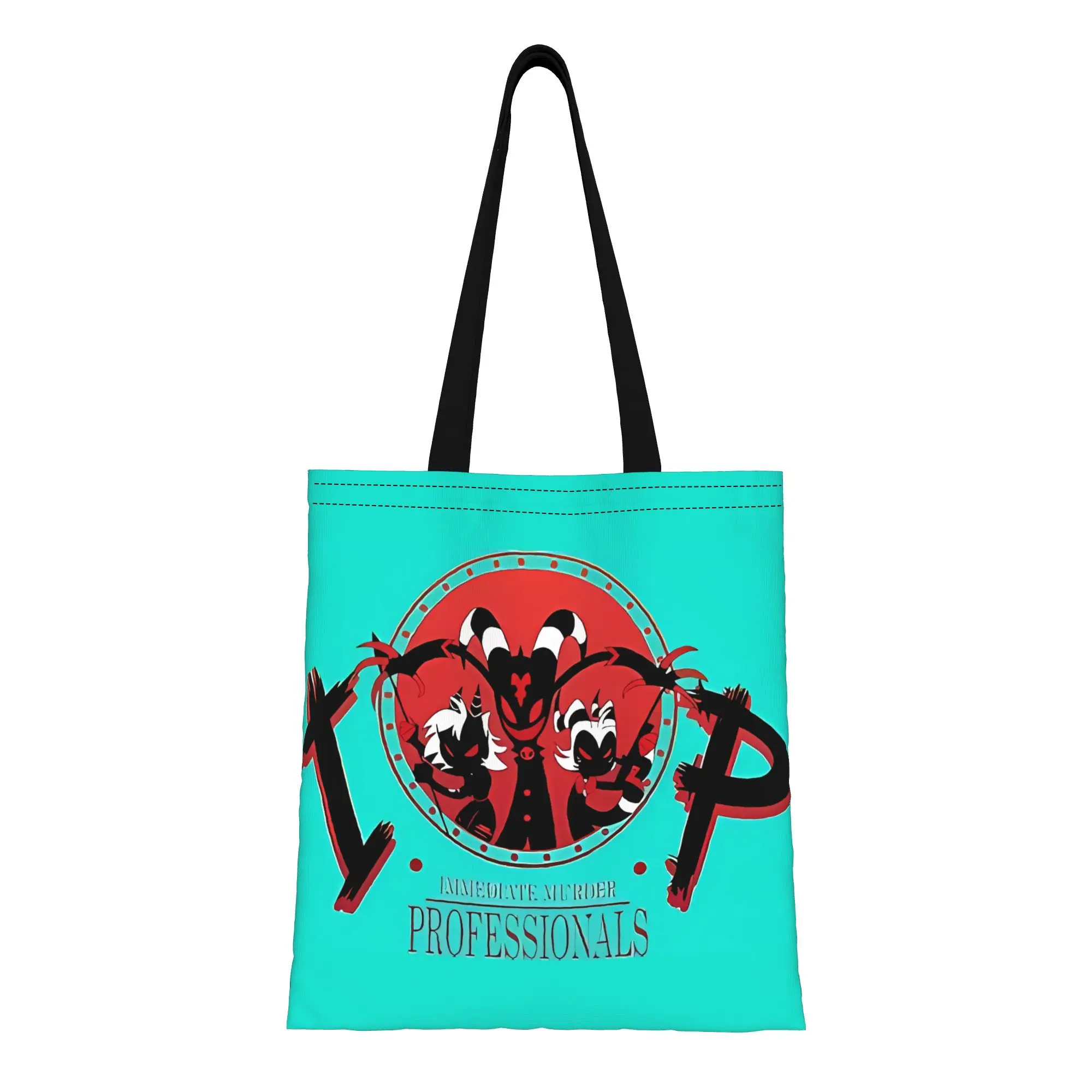 

H-Helluva Boss Immediate Murder Professionals Canvas Woman Tote Bag for Shopping Travel Outdoor Heavy Duty Handbag Youth gift