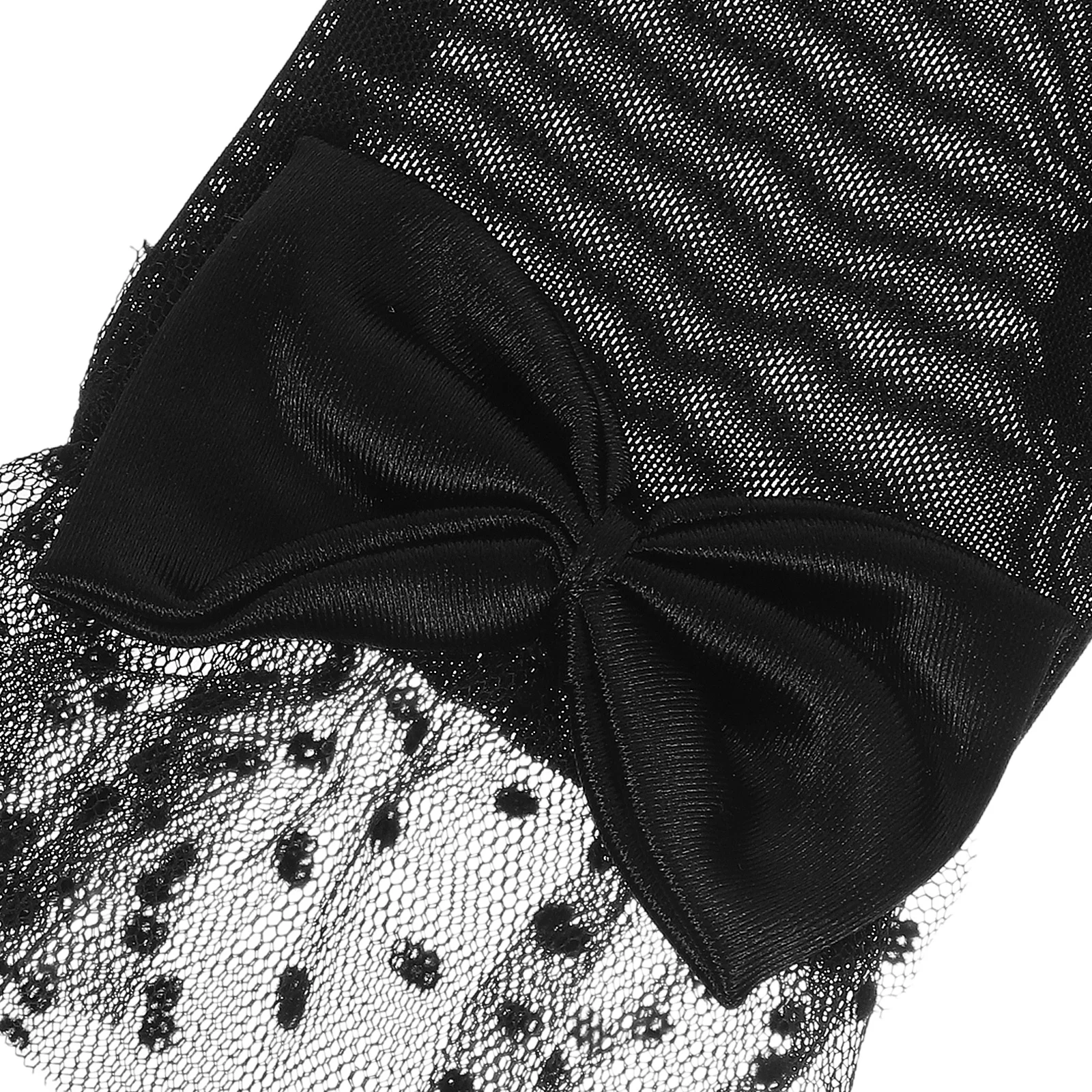 1 paio di guanti in pizzo da donna neri corti in rete floreale al polso eleganti guanti da tè per feste di matrimonio, banchetti serali