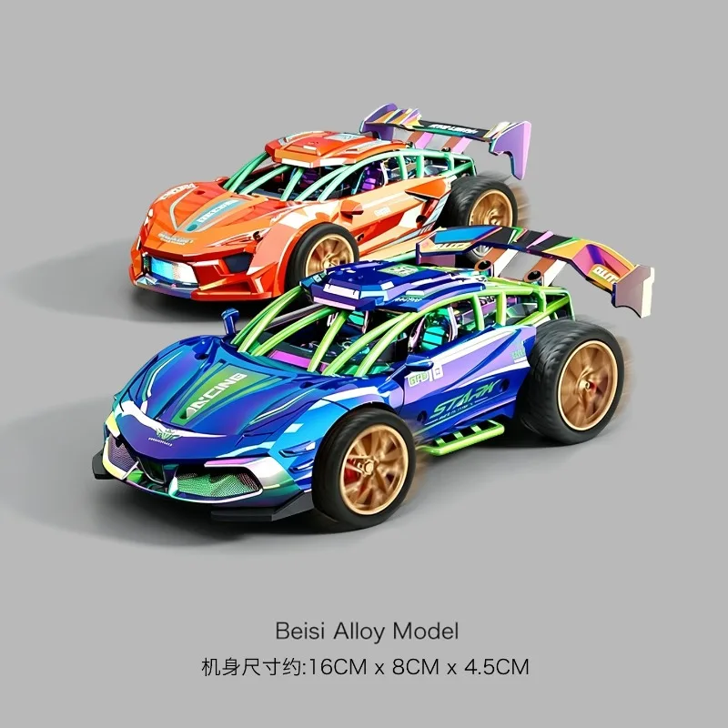 diecast racing car model alloy sports vehicle toy with engine sound drift practical gift for hobby collection desktop display