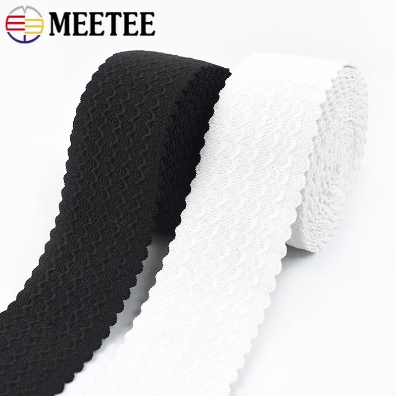 Meetee 3/5/10M 40/50/60/70mm Width Elastic Bands Skirt Trousers Waistband Rubber Ribbon Webbing DIY Clothes Sewing Accessories