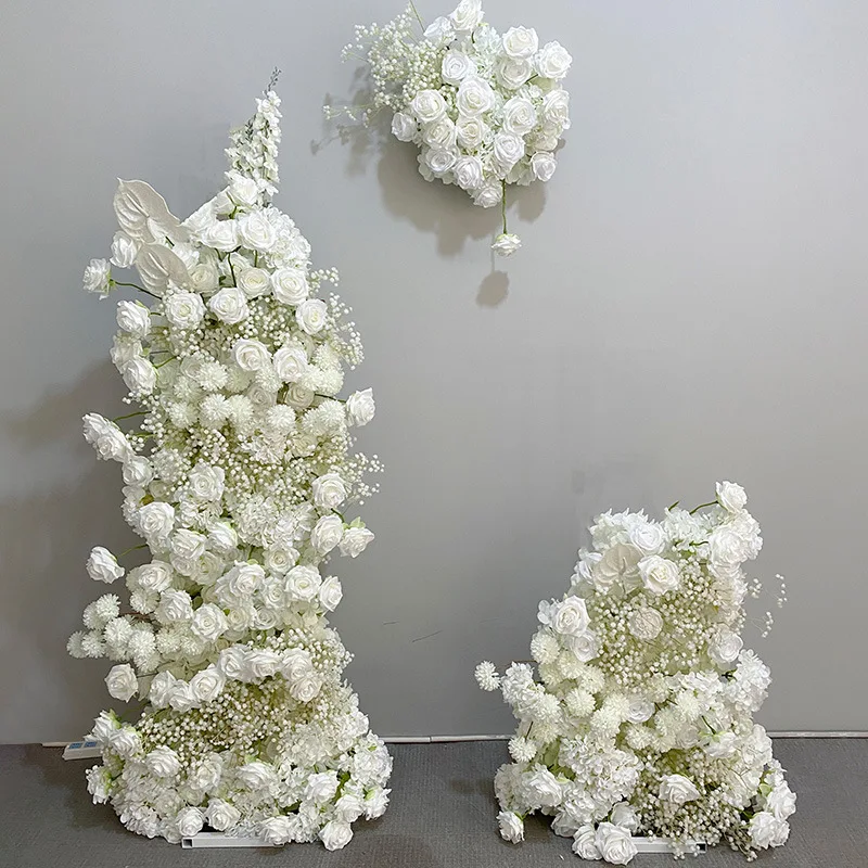 

Artificial Flowers Wedding Props Floral Backdrop Arrangement Hanging Flower Row For Wedding Decoration Long Arch Flower Decor