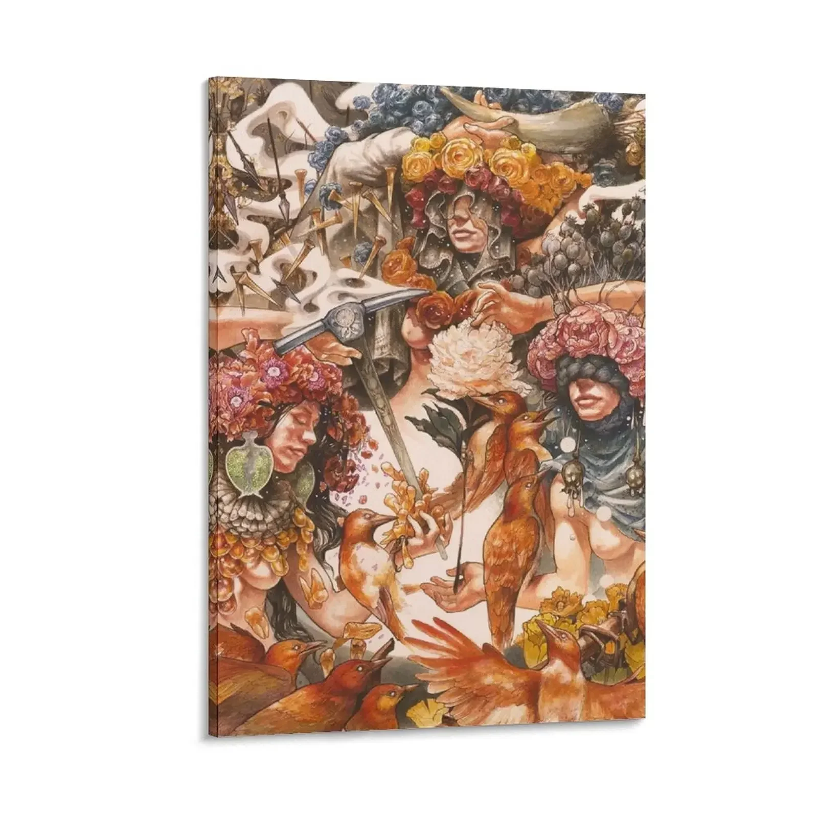 

Baroness: Gold & Gray Canvas Painting Wall decoration frame bedroom decoration room decoration