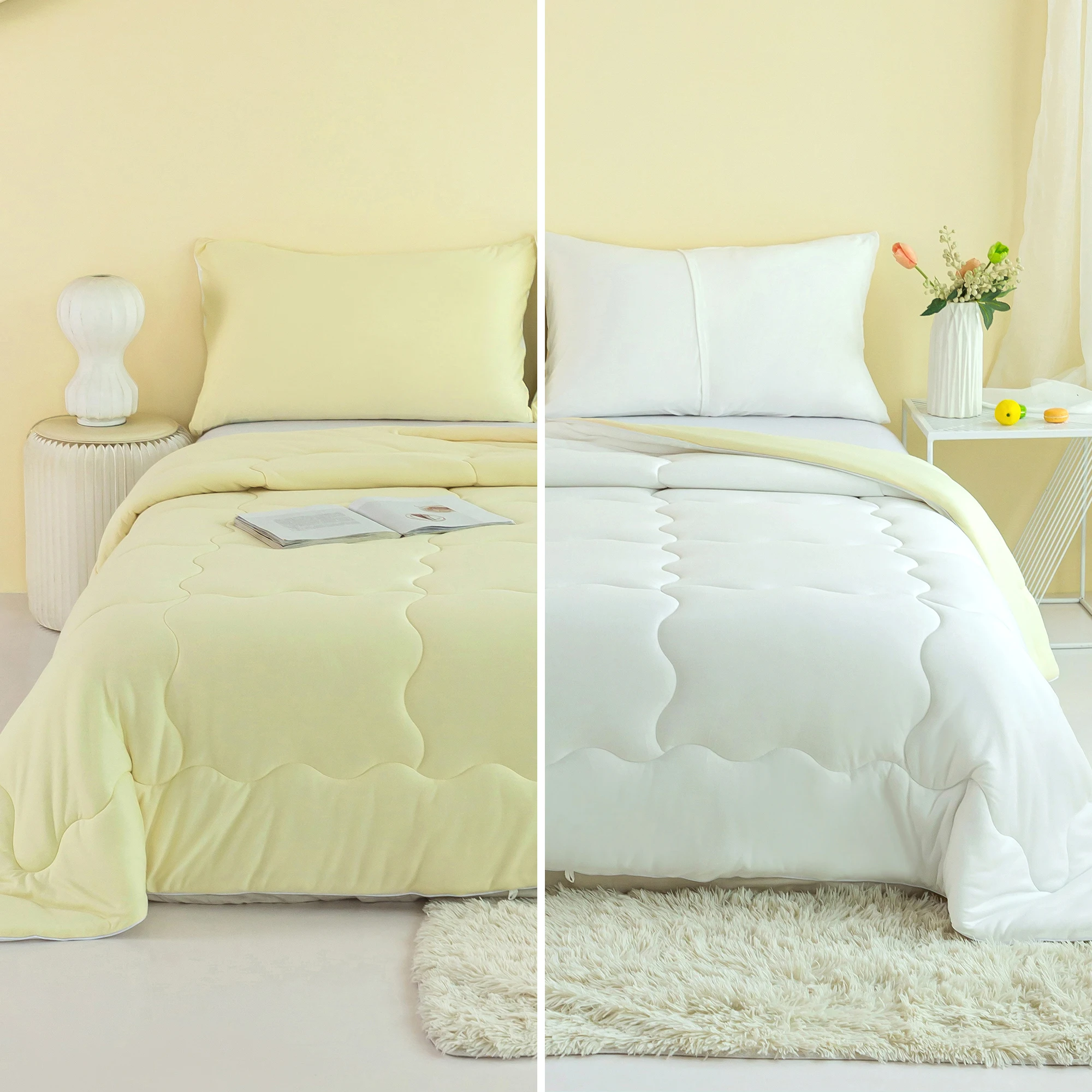 

Reversible Jersey Knit Cotton Cozy Breathable Bedding 1 Down Alternative with 2 Pillowcase California King Siz