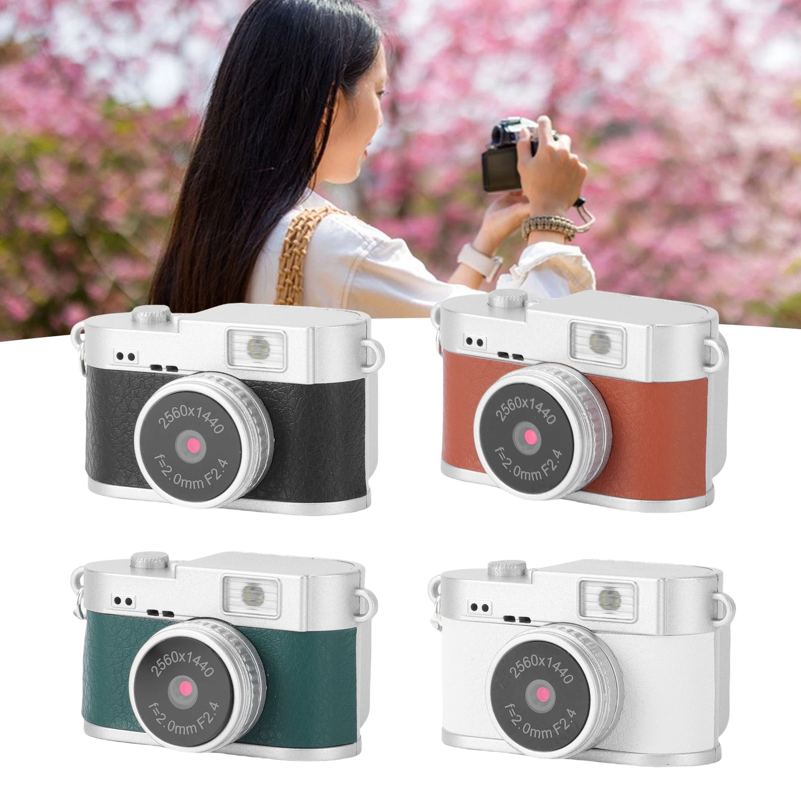 

Камера-брелок 2K FHD с видео и фото 2 МП, цветной экран 1,47 дюйма, 4 встроенных фильтра, LED-вспышка, перезаряжаемая, маленькая, ретро-цифровая камера