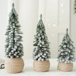 Mini Christmas Tree Artificial Small Snow Pine Xmas Tree Decorations New Year Party Ornaments Gifts Home Table Decor