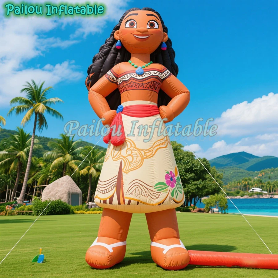 

Гигантская надувная принцесса Диснея Моана на заказ, надувное мультяшное украшение для вечеринки, фестиваля, дисплея