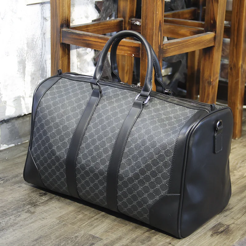 Sac à main multifonction de grande capacité pour hommes, valise de sport, design géométrique, voyage d\'affaires, mode masculine, week-end, salle de