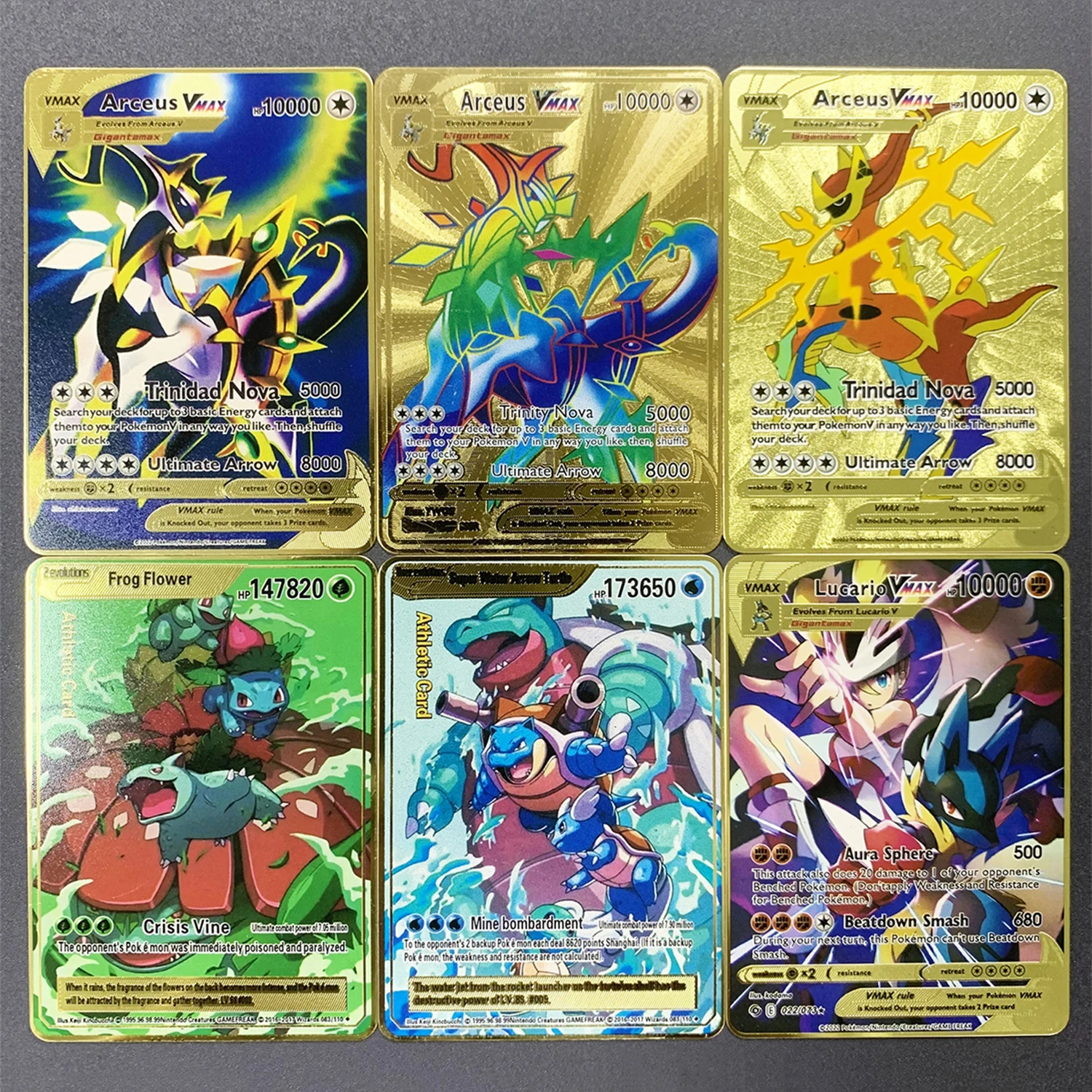 10000 Point Arceus Vmax Pokemon Metal Cards Diy Card Pikachu Charizard Gold Limited Rare Edition Kids Gift Game Collection Cards