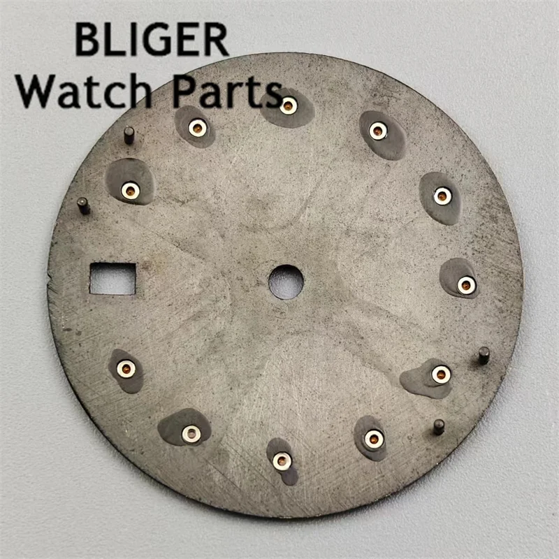 BLIGER 29 mm wijzerplaat zwart blauw hemelsblauw roze goud groene wijzerplaat met diamant index datum fit NH35 beweging gemodificeerde vervanging