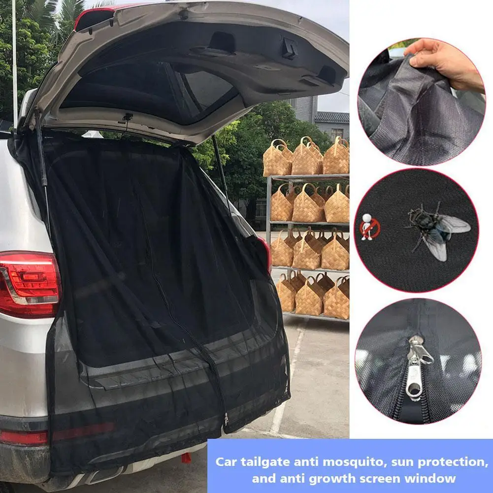 

Car Magnetic Mount Car Tailgate Mosquito Net Car Sunshade Screen Net Trunk Ventilation Mesh For SUV Prevent Mosquitoes Bugs L6H1