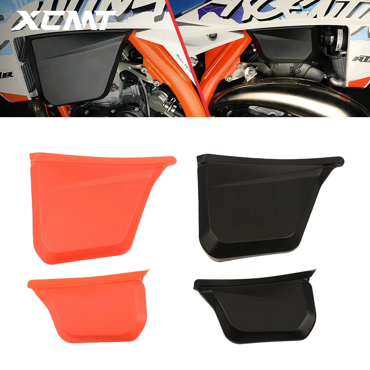 

Pair Left Right Fuel Tank Cover Guard Protector For KTM 2024 EXC 150 EXC 250 EXC 300 2024 XC 125 2023 XC 250 XC 300 2023-2025