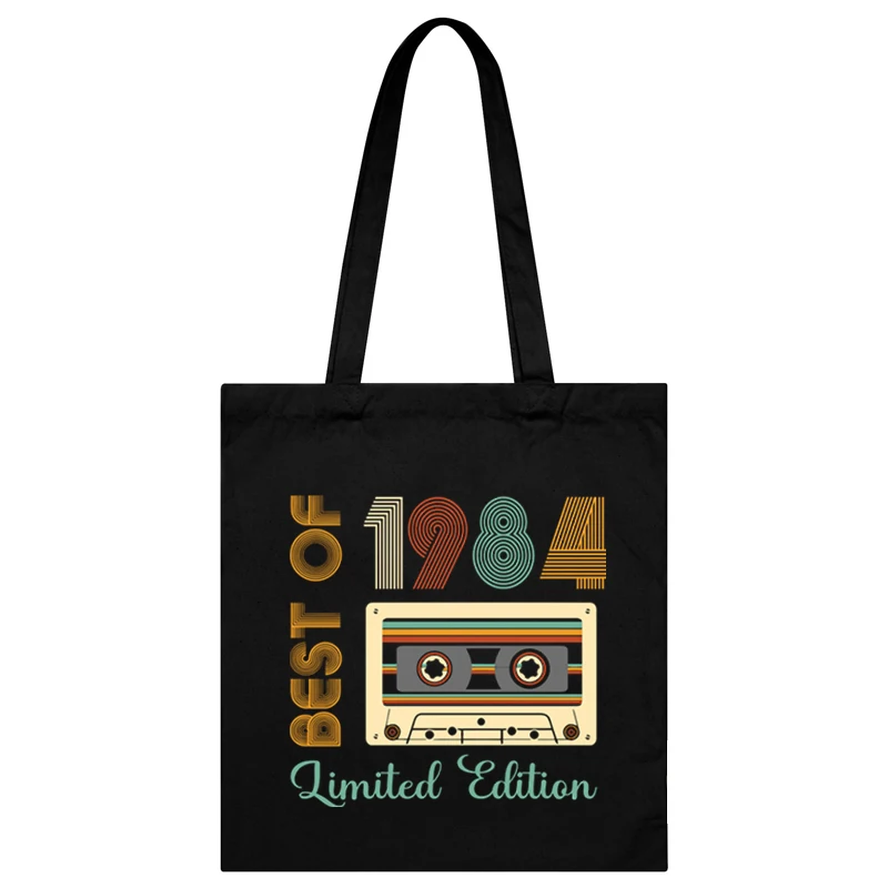 Mulheres 1984 edição limitada bolsa de ombro vintage rádio lona sacolas homens anos de aniversário saco de compras 1980-1989 senhora bolsas