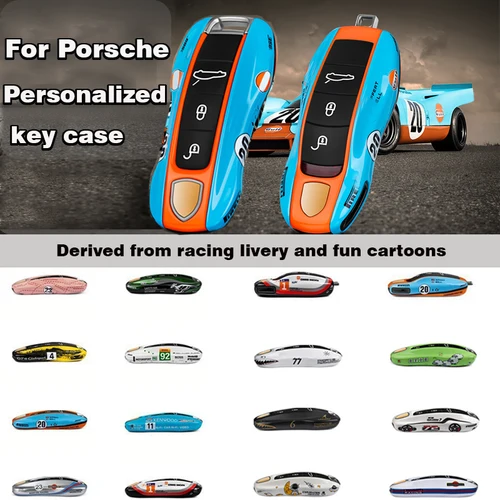 Imagen 1 del producto Para Porsche Panamera Cayenne Macan 718 Cayman Boxster 911 Taycan Car 92 funda protectora para llave personalizada cubierta de mando a distancia