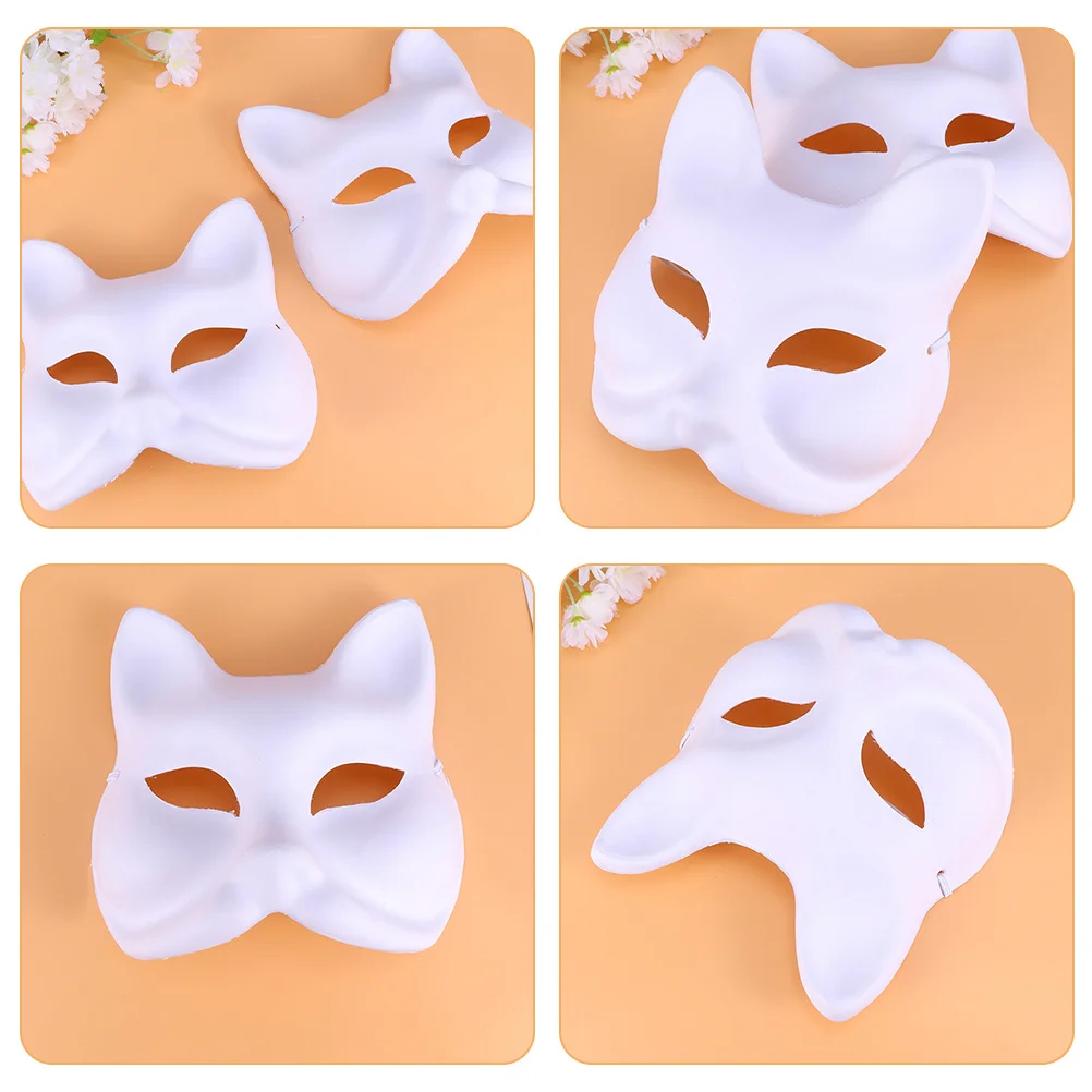 

16Pcs DIY Blank Fox Masks White Paper Craft Blanks for Masquerade Party Costumes DIY Blank Mask Party Mask Masks for Adults