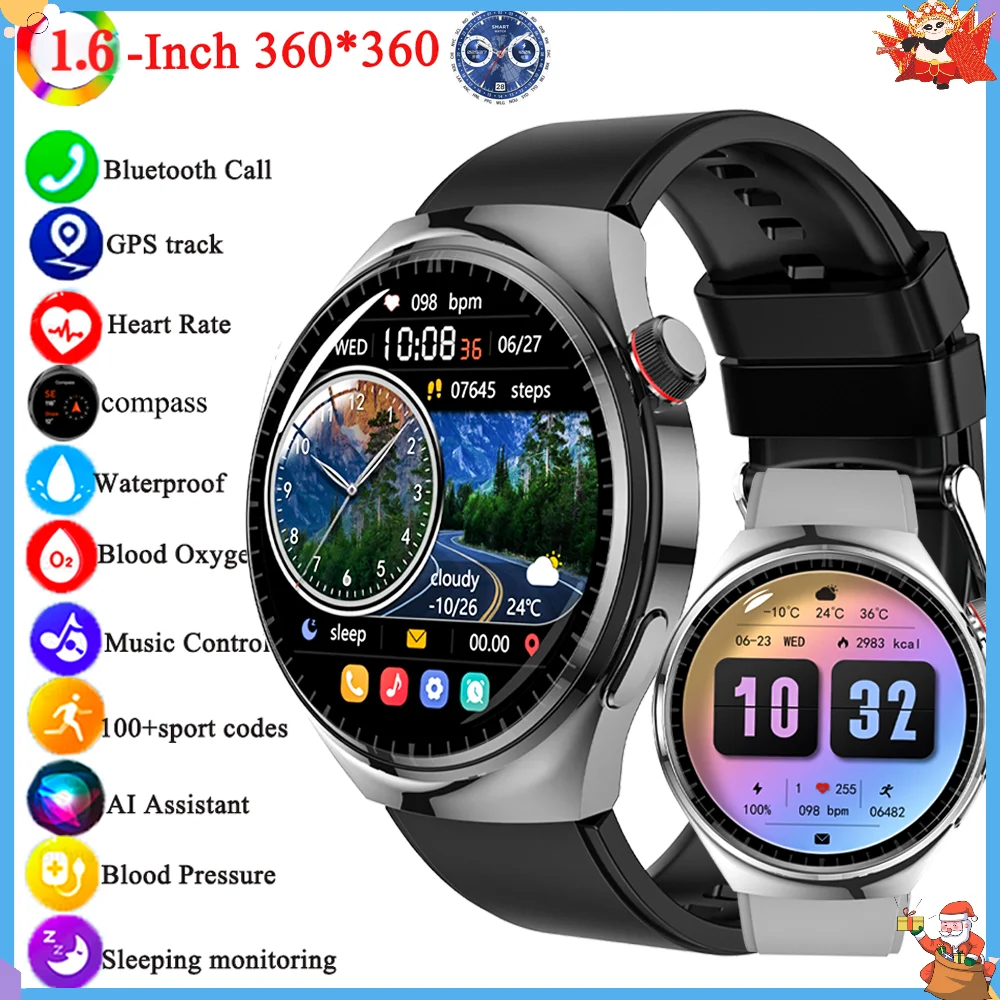 2025 New Smart Watch Men 1.6 inch 360*360 Full Touch Screen Bluetooth Call Dial Watches Fitnes Sports Smartwatch For Android IOS