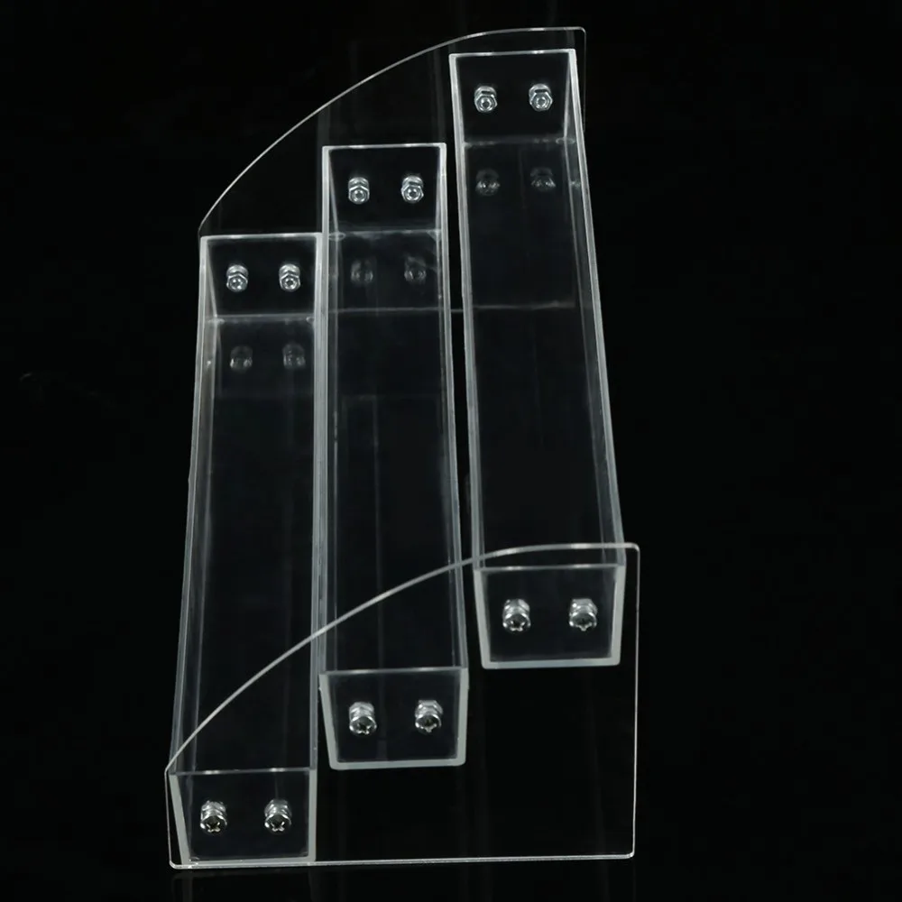 Clear Acrylic Acrylic Nail Polish Rack Sturdy and Stable Trapezoid Design Two Layer Perfume Organizer Acrylic Storage Rack