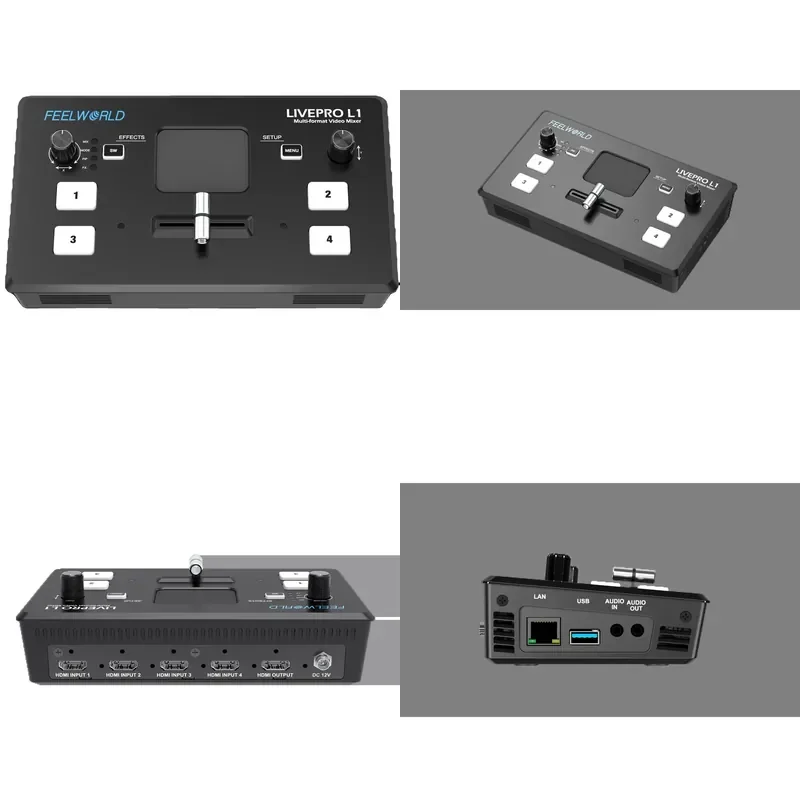 FEELWORLD LIVEPRO L1 V1 Multi Camera Production USB3.0 Live Streaming Youtube Multi-format Video Mixer Switcher