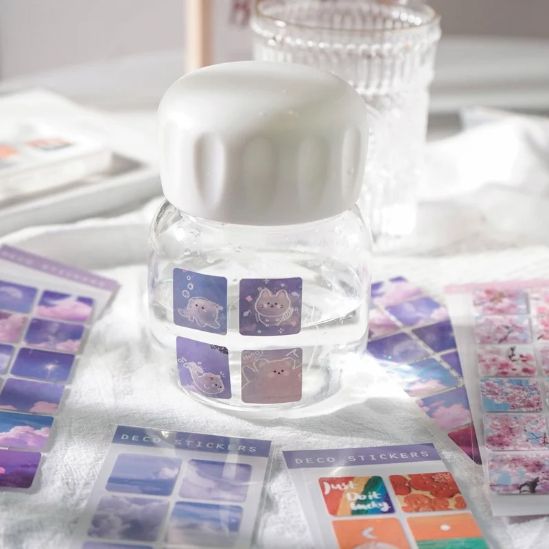 1 Sheet Adorable PVC Waterproof Laser Sticker for DIY Scrapbook Journal Diary Notebook phone Decoration