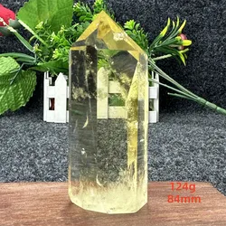 Natural Citrine Healing Energy Stone Wand Aura Obelisk Crystal Quartz Rod Ornament Home Decoration Tower Gift