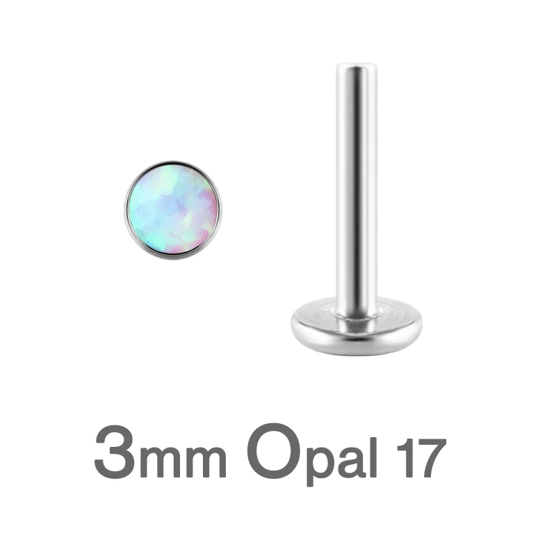 Opal Titanium Labret Studs 16G for Lip Ear Piercing