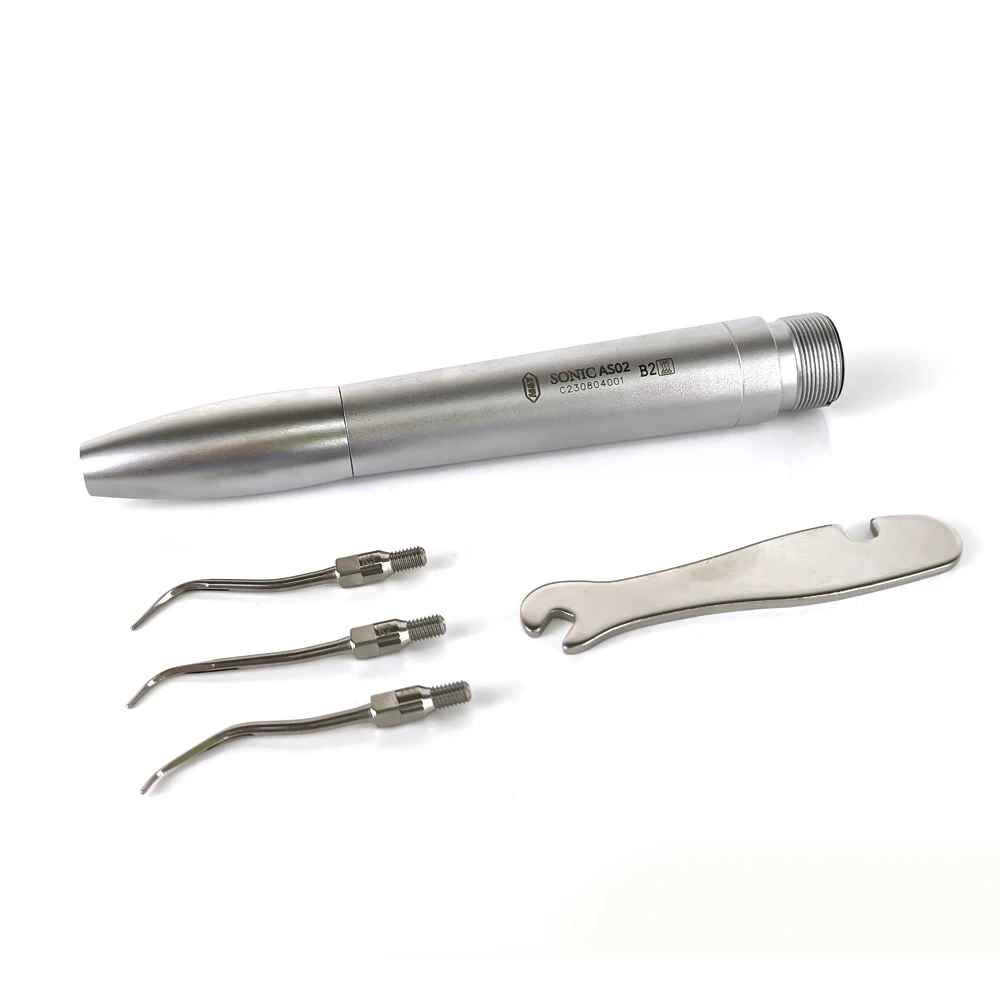 Ultrasonic Scaler Borden/Midwest B2/M4 Air Scaler Handpiece with 3 Tips GK1/GK2/GK3 Pneumatic Scaler