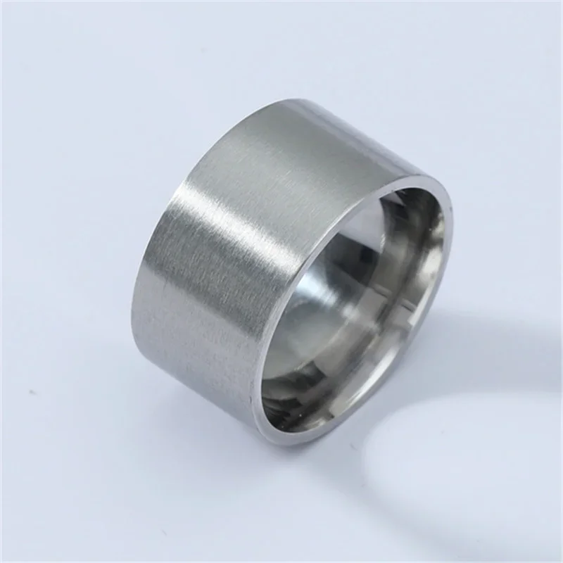 2022 New Trendy 12mm Wide Stainless Steel Rings for Women Wedding Rings Men Jewelry High Polished Silver Color