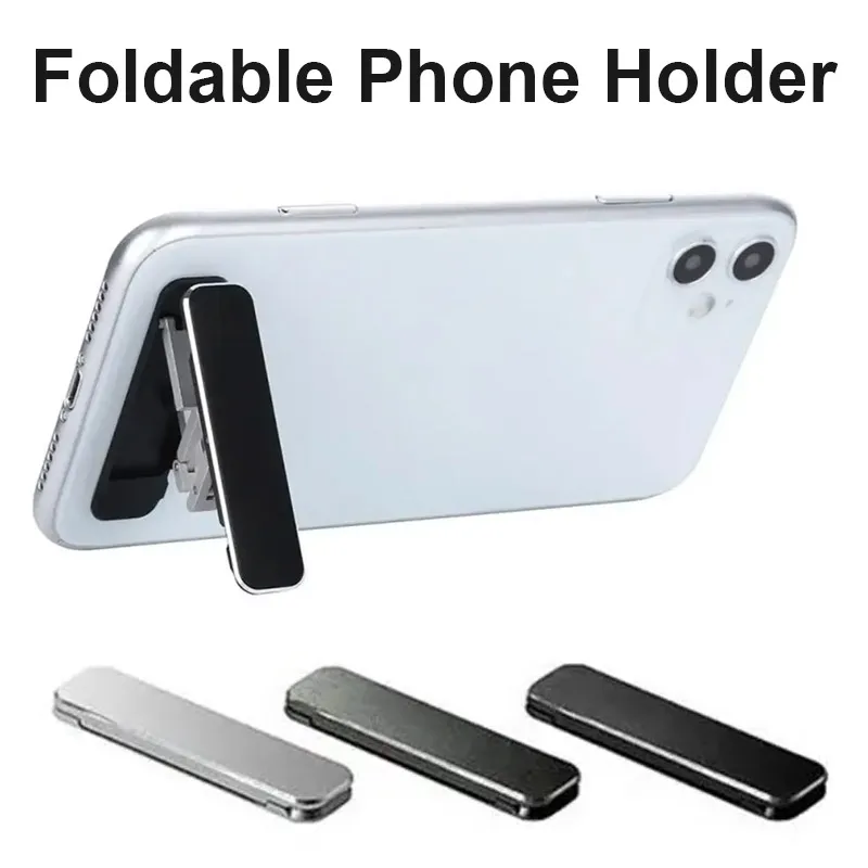 Składany aluminiowy uchwyt na telefon komórkowy, mini, niewidoczny, regulowany kąt nachylenia.
