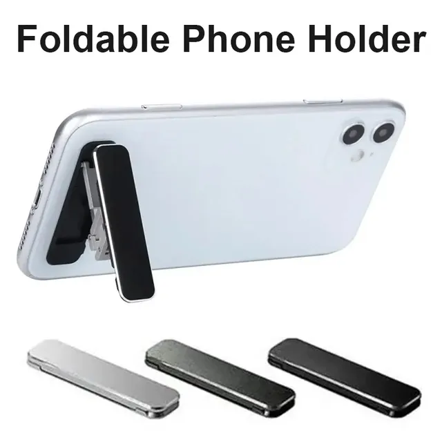 Składany aluminiowy uchwyt na telefon komórkowy, mini, niewidoczny, regulowany kąt nachylenia.