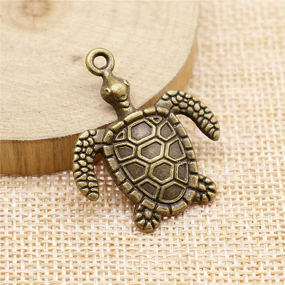 10pcs 34x29mm Antique Silver Plated Antique Bronze Sea Turtle Charms Turtle Charm DIY Jewelry Making Sea Turtle Pendants