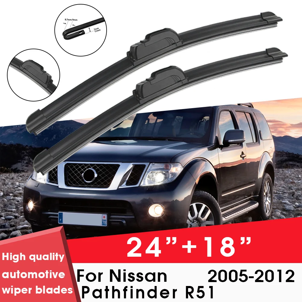 

Car Wiper Blade Blades For Nissan Pathfinder R51 2005-2012 24"+18" Windshield Windscreen Clean Rubber Silicon Cars Wipers